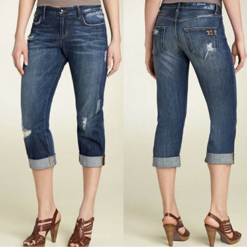 Joe’s Cropped Ex-Lover Cuffed Jeans Women 30 Mid Wash Blue